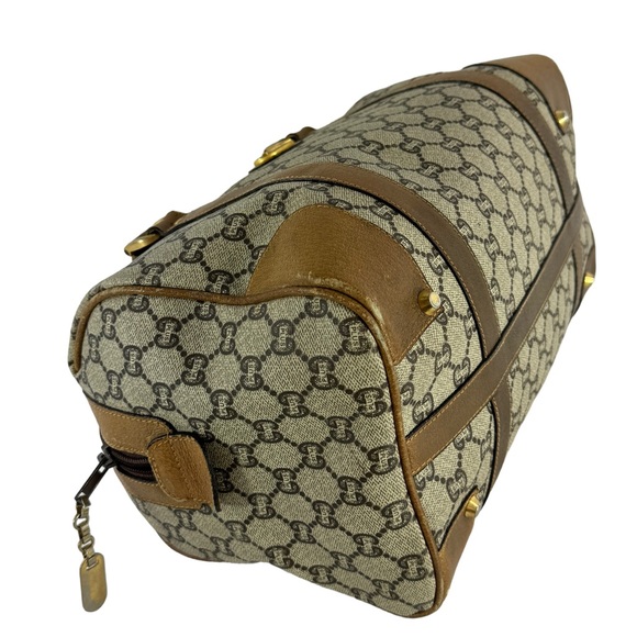 GUCCI Plus Beige Canvas/Tan Leather GG Monogram Boston Satchel Authenticated - Picture 8 of 16